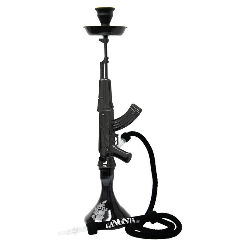 34'' Gun Hookah Shooter by GANGSTA(Tm) AK 47 STYLE black WITH A WASHABLE HOSE