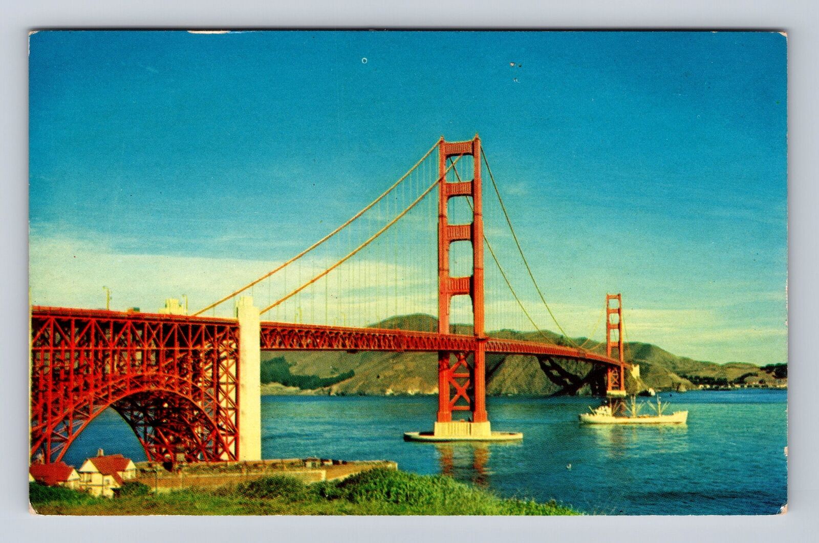 San Francisco CA- California, Golden Gate Bridge, Antique, Vintage Postcard