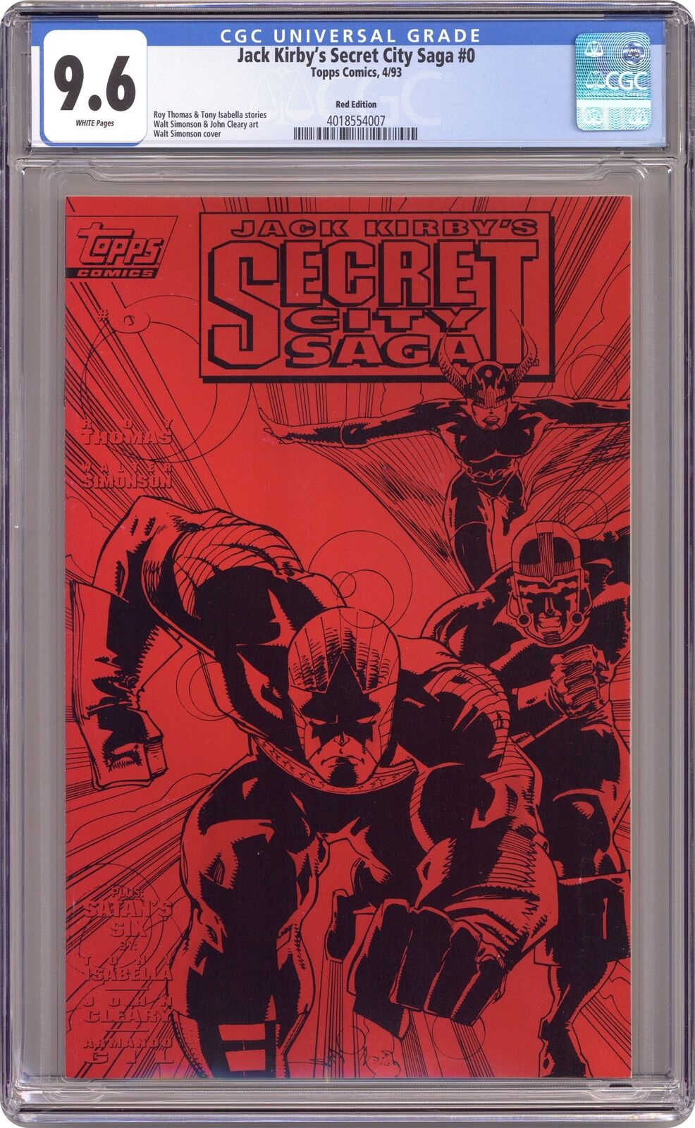 Jack Kirby\'s Secret City Saga #0C Simonson Red Variant CGC 9.6 1993 4018554007
