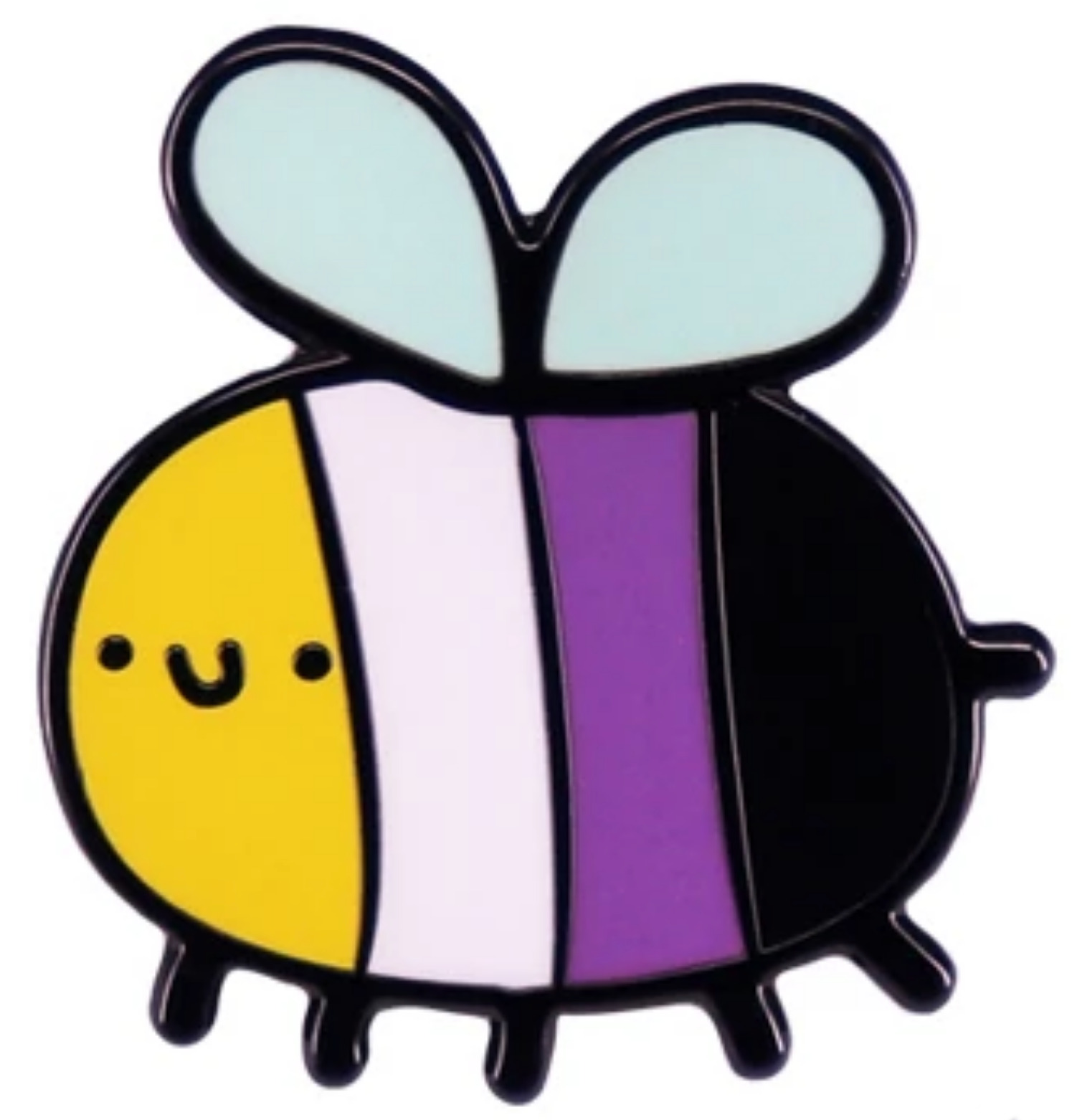Bee Bumble Cute Kawaii They Them Pronouns Non Binary Nonbinary LGBTQ FLag Pin
