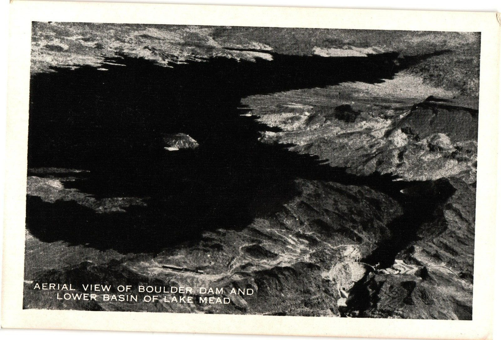 Boulder Dam Aerial View Lake Mead Vintage Postcard JCB one cent Hoover Dam