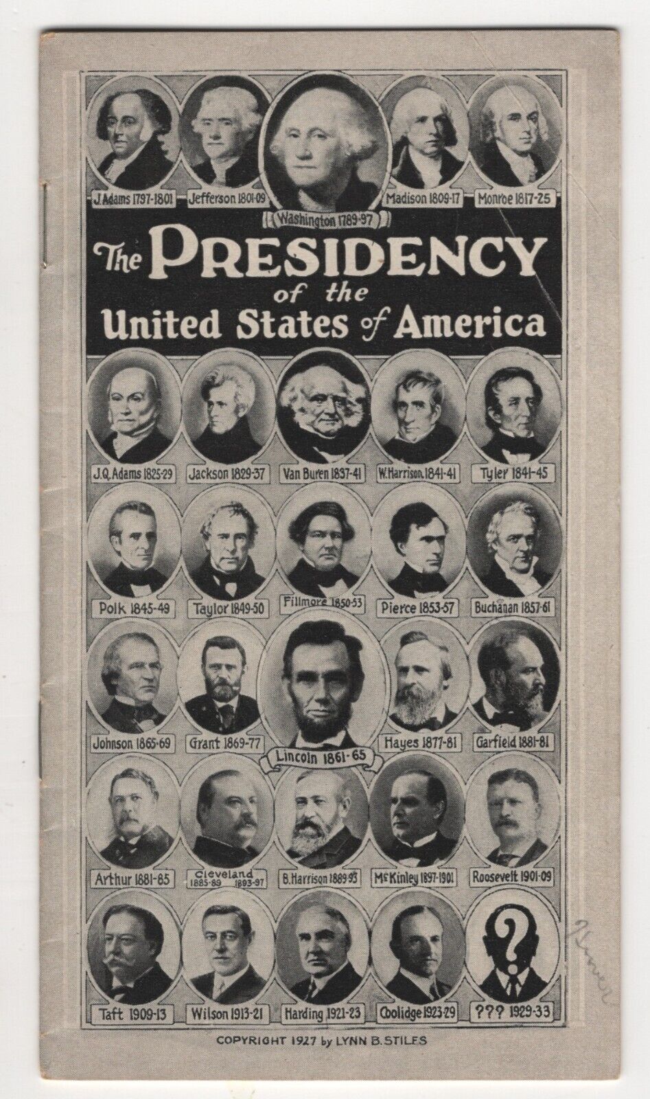 1927 The PRESIDENCY of the UNITED STATES - 1924 election - voting statistics EX