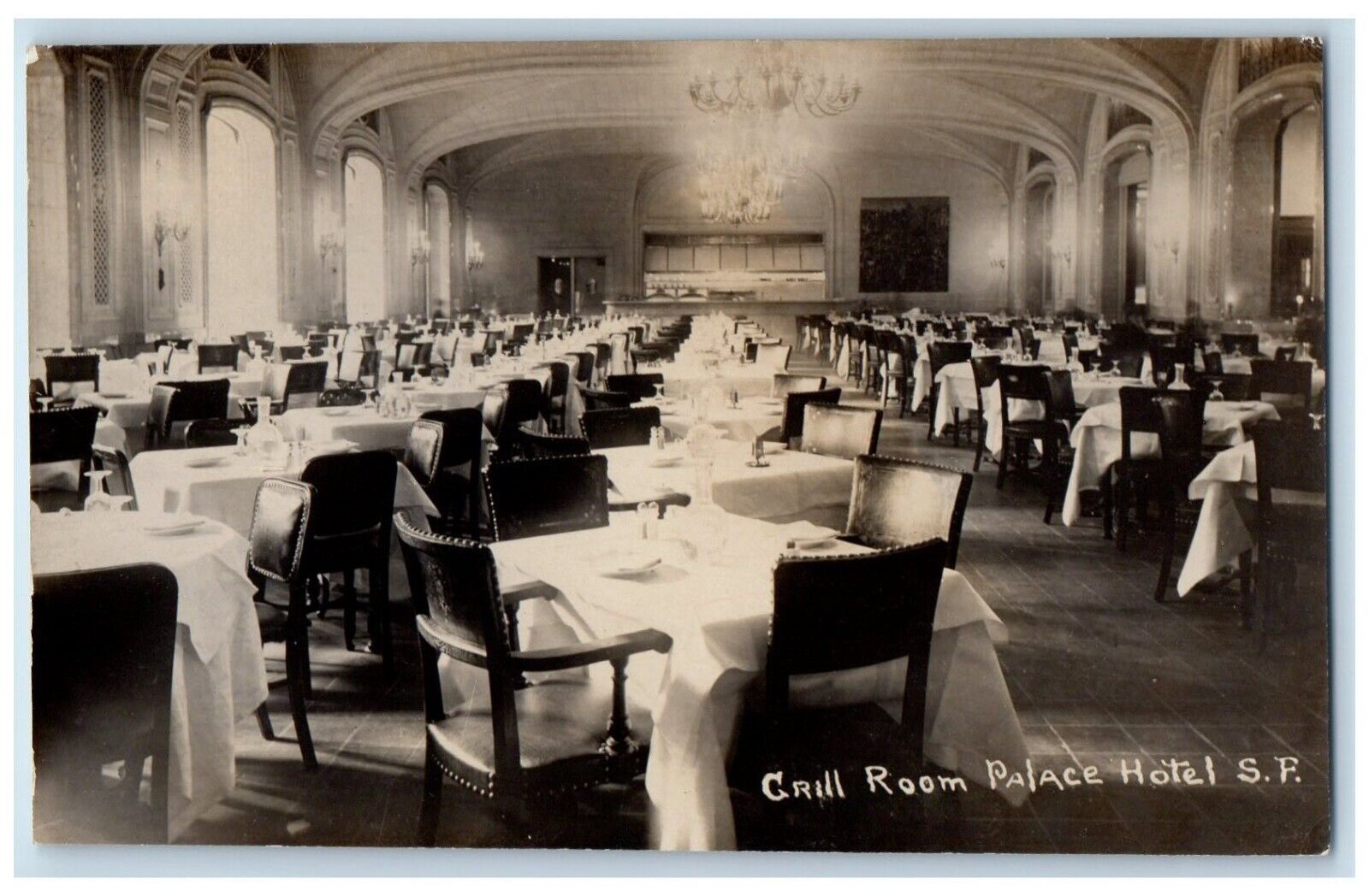 c1910\'s Palace Hotel Grill Room Interior San Francisco CA RPPC Photo Postcard