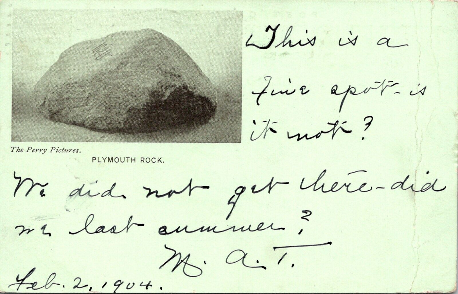Plymouth Rock Plymouth MA Postcard 1904 Postmark The Perry Pictures 