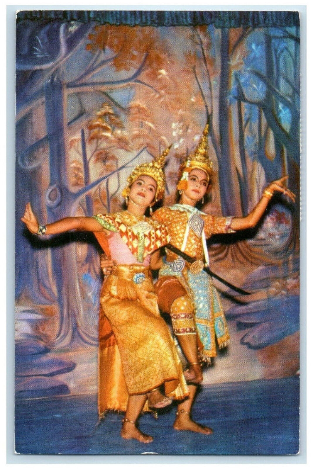 1965 Thia Classical Dance and Dress Bankok Thailand Vintage Posted Postcard
