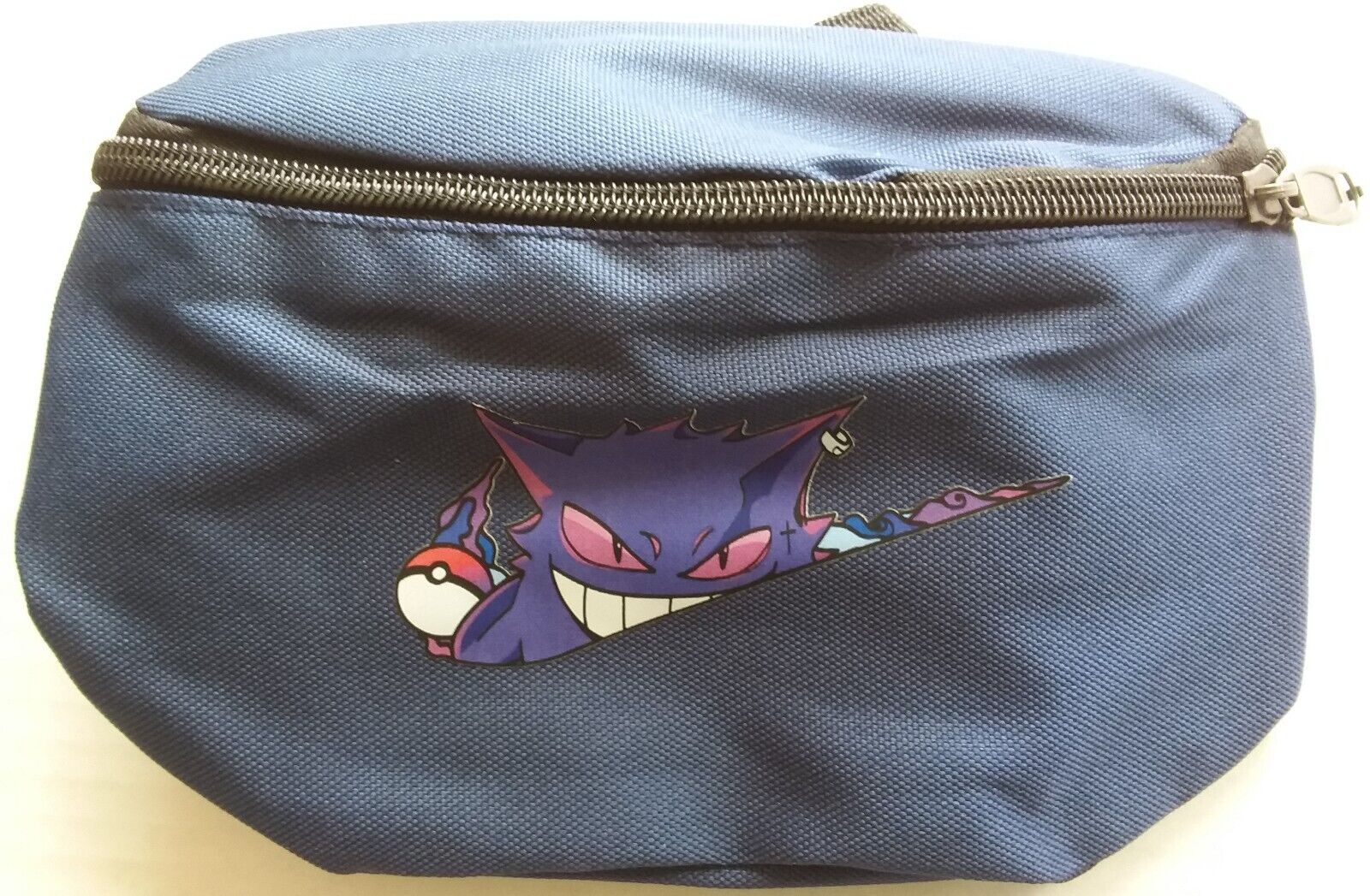 Pokemon Gengar Haunter fanny pack waist bag with 2 zipper pockets navy blue