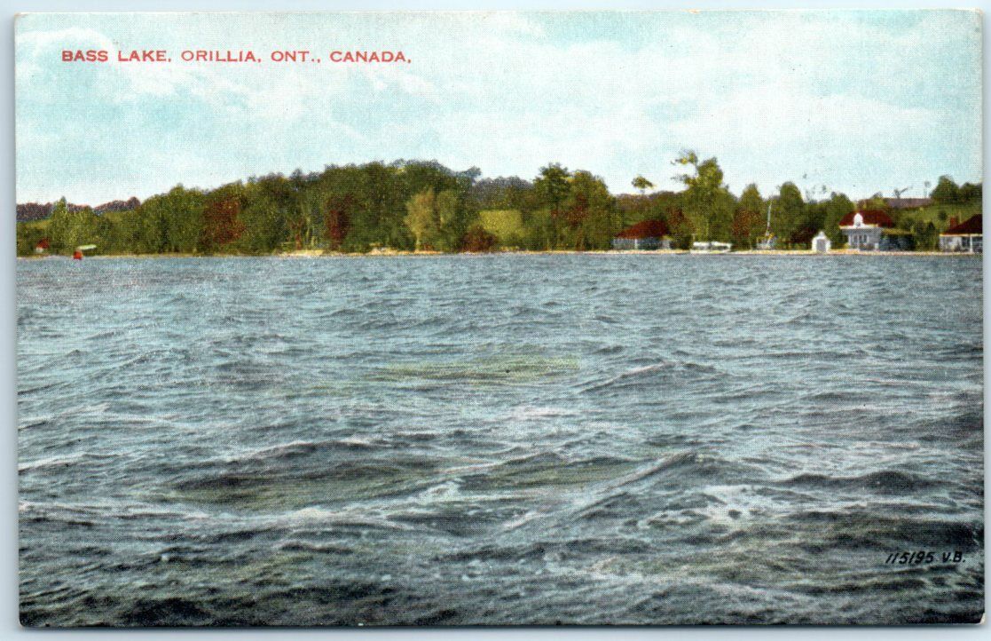 Postcard - Bass Lake, Orillia, Ontario, Canada