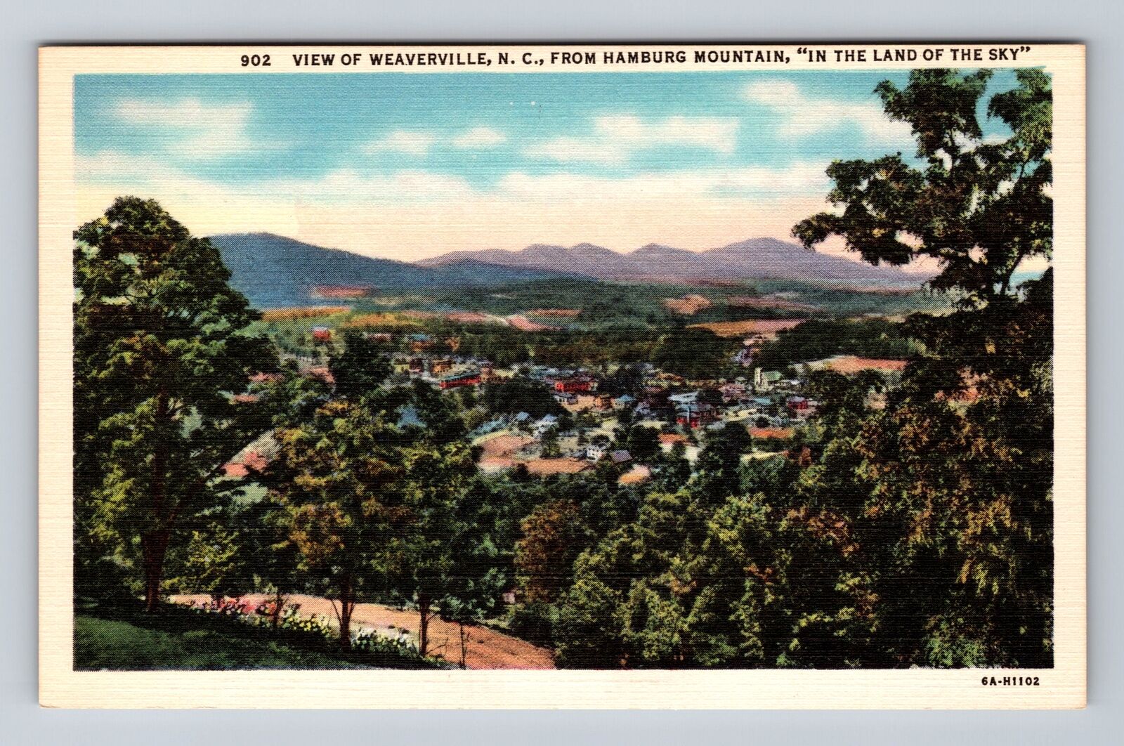 Weaverville NC-North Carolina, View Weaverville, Hamburg Mts, Vintage Postcard