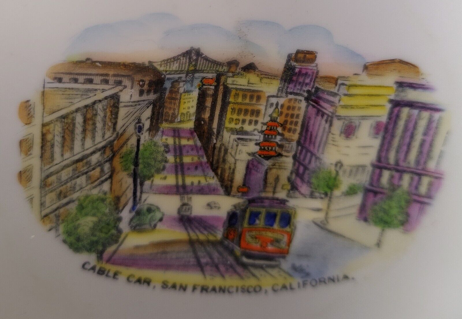 San Francisco California Cable Car Royal Stafford Bone China Saucer England