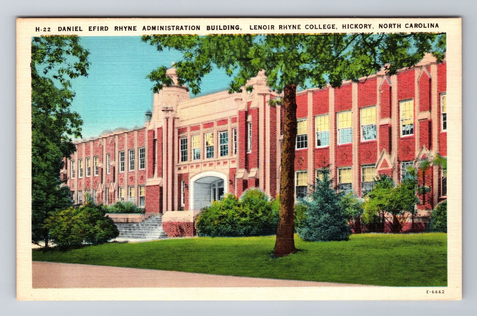 Hickory NC-North Carolina, Lenoir Rhyne College, Antique Vintage Postcard