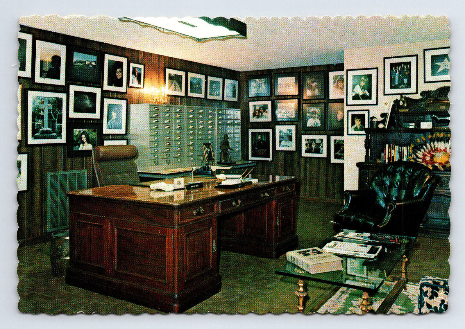 Johnny Cash's Office Interior View Country Western Continental Postcard 4x6