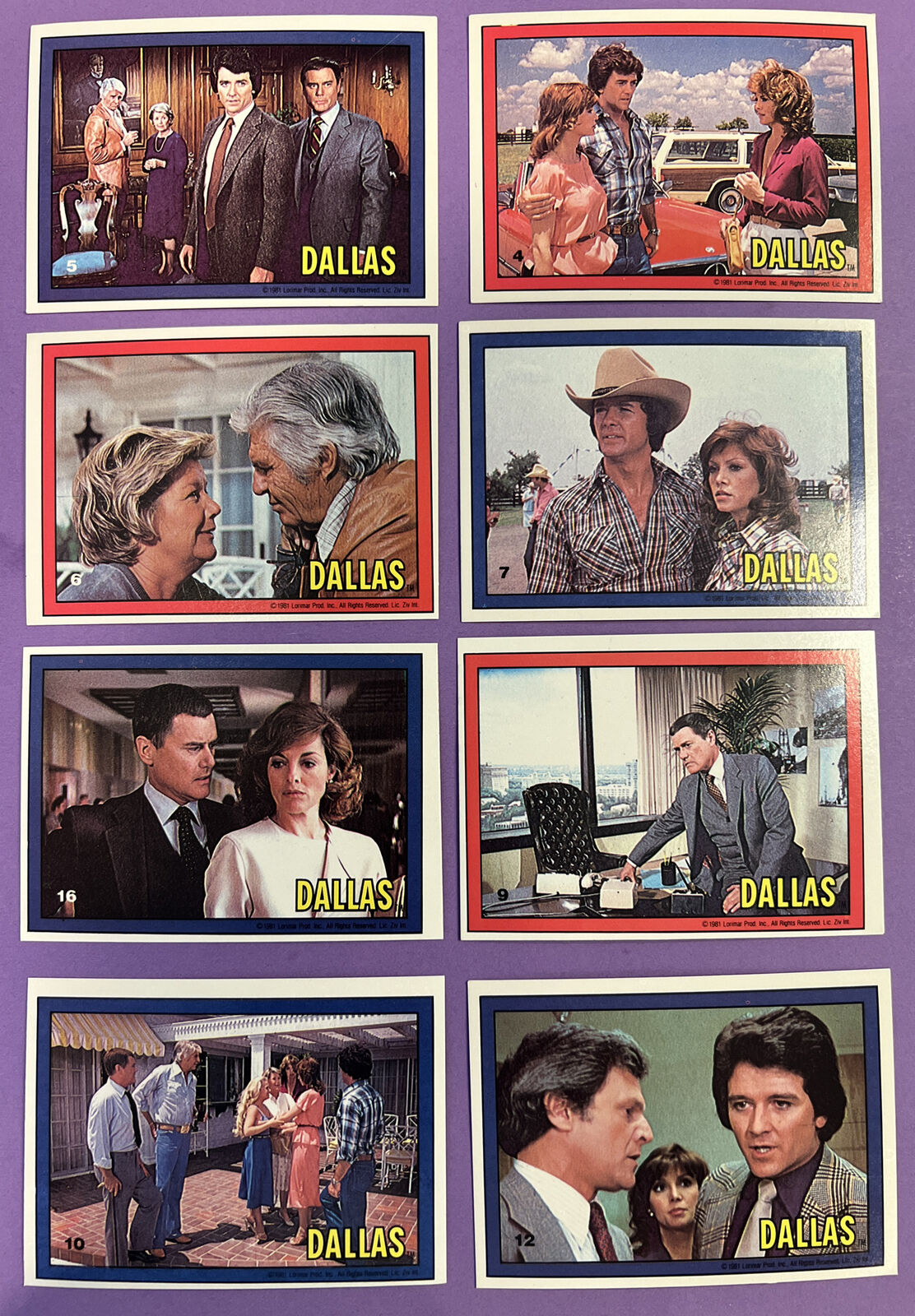 1981 Dallas TV Show Full Set Of 56 Cards Lorimar Productions Puzzle On Back