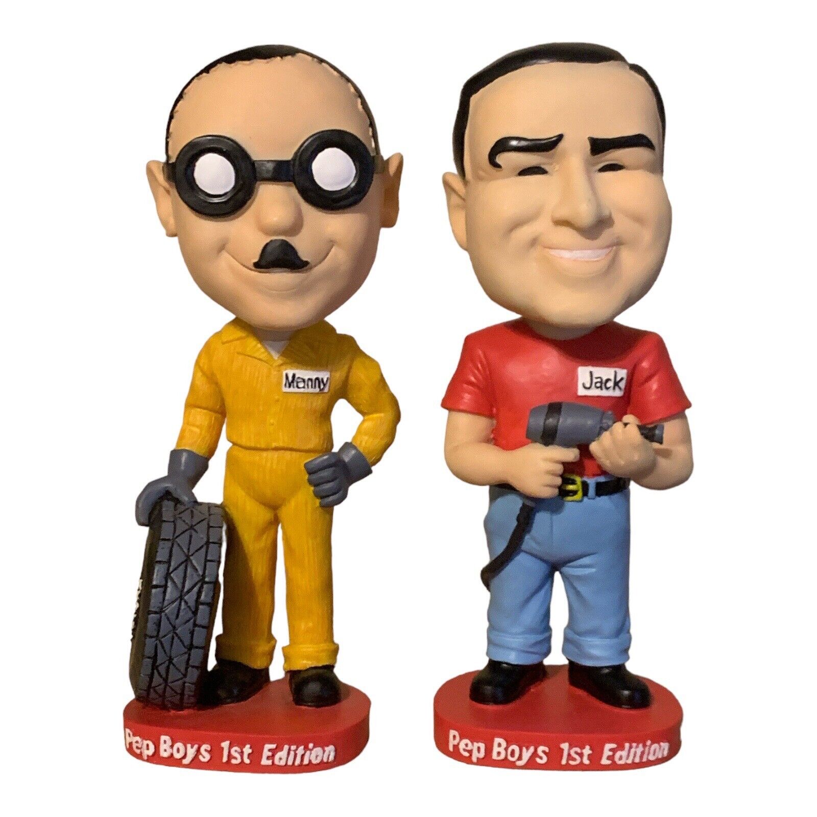 Pep Boys Bobbleheads Manny & Jack 1st Editions In Original Boxes