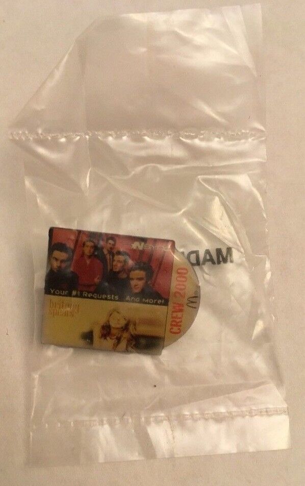 Britney Spears / N’Sync Mcdonalds Crew Pin And Newsletter. SEALED. 