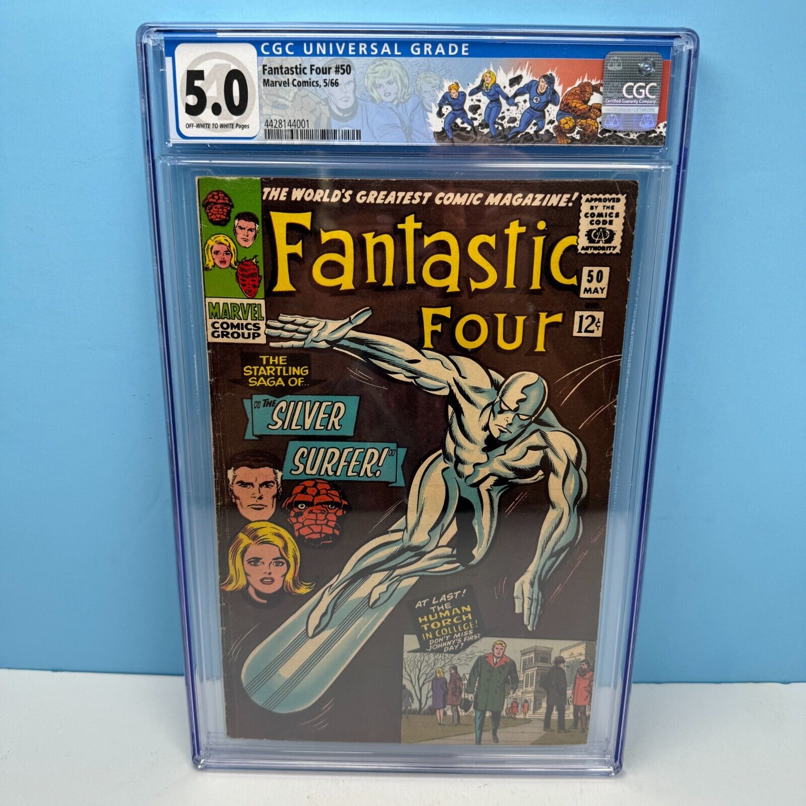 Fantastic Four #50 Marvel Comics 1966 CGC 5.0 Silver Surfer battles Galactus 🔑