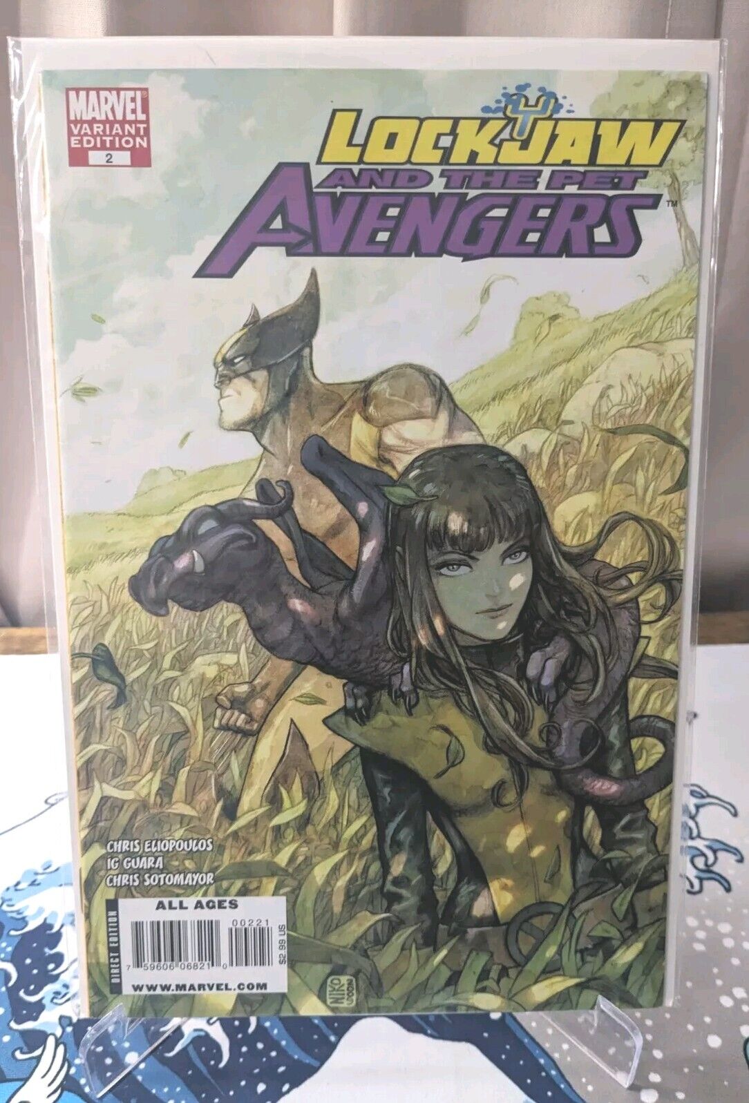 Lockjaw and the Pet Avengers #2 Niko Henrichon 1:10 Variant - RARE- 2009 Marvel 