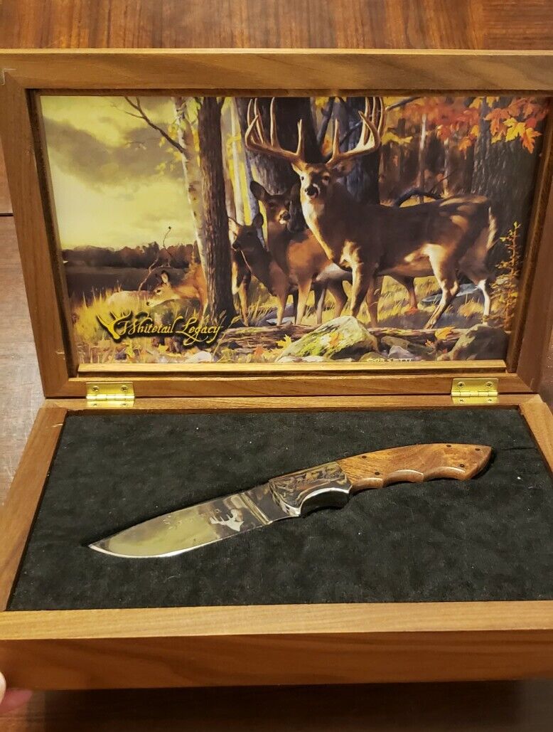Browning Whitetail Legacy Limited Edition Fixed Blade Knife Burl Wood Handle 247