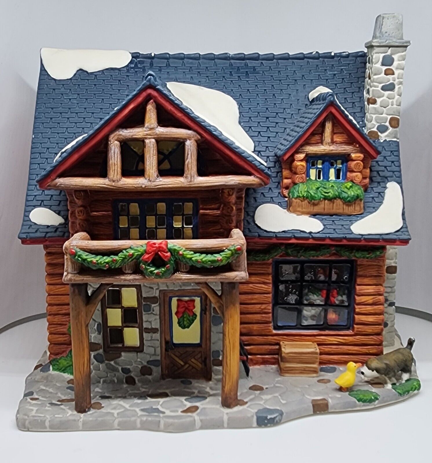 Vtg Limited Edition O’Well Christmas Heartland Valley Village Log Cabin W Box