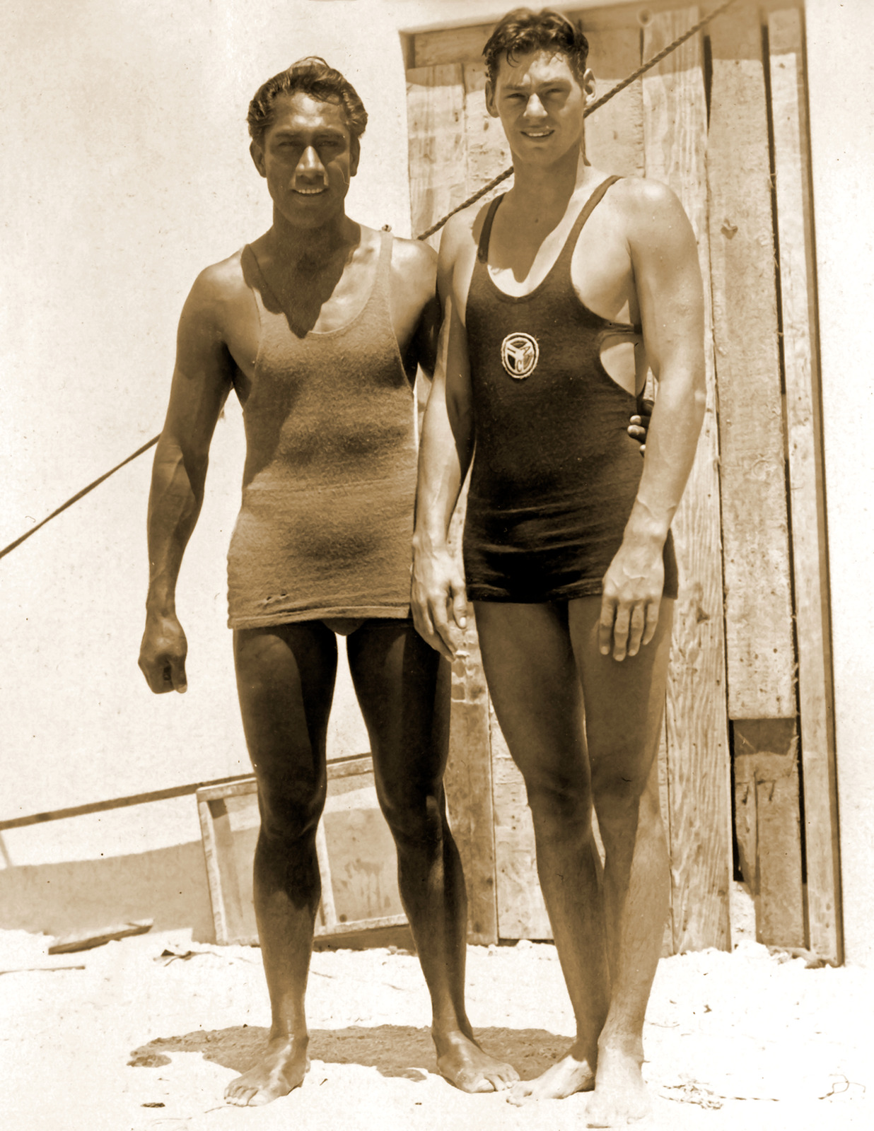 1927 Duke Kahanamoku and Johnny Weissmuller Old Photo 4