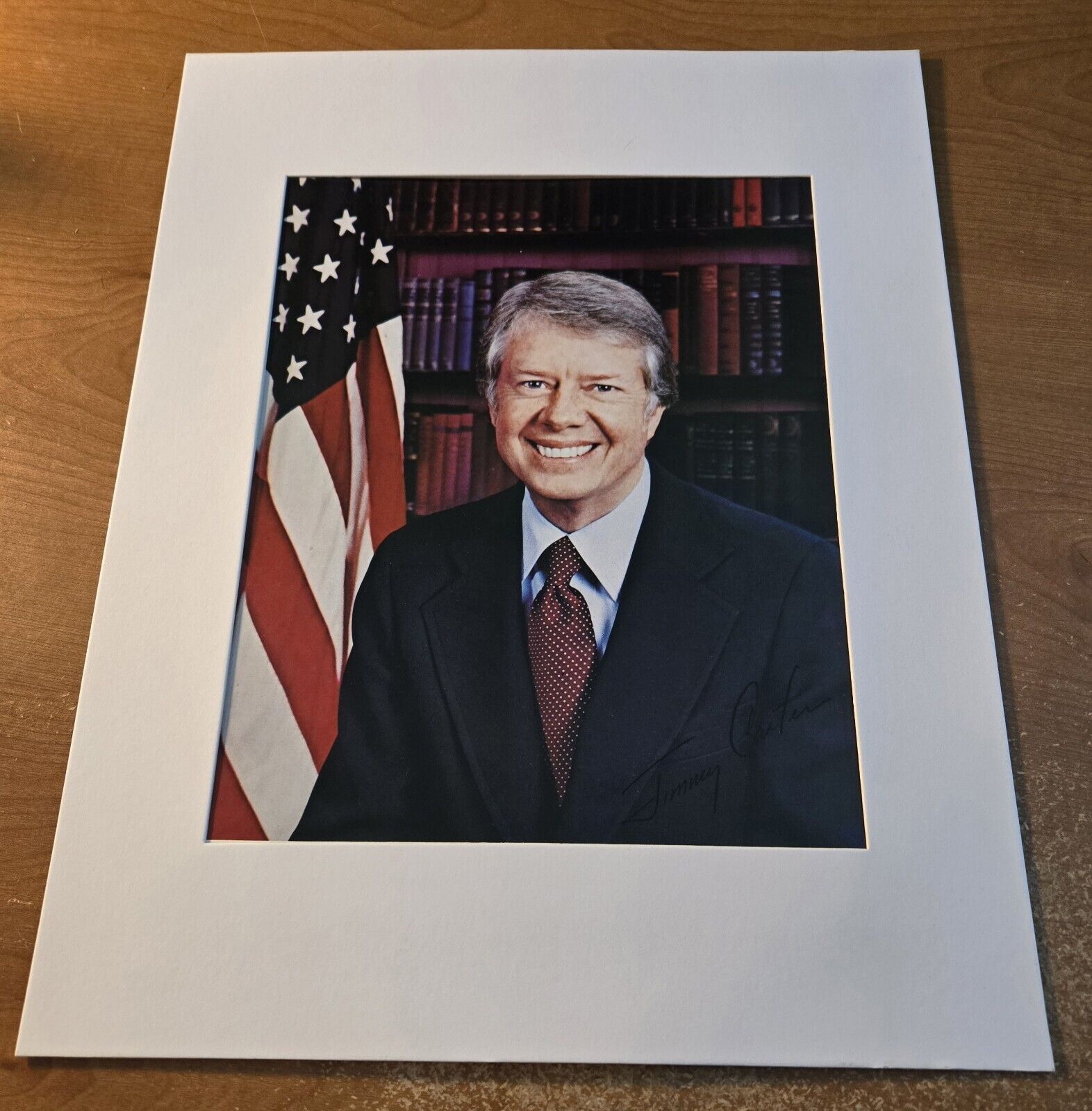 President Jimmy Carter Authentic & Vintage Signed White House Photo - Matted 