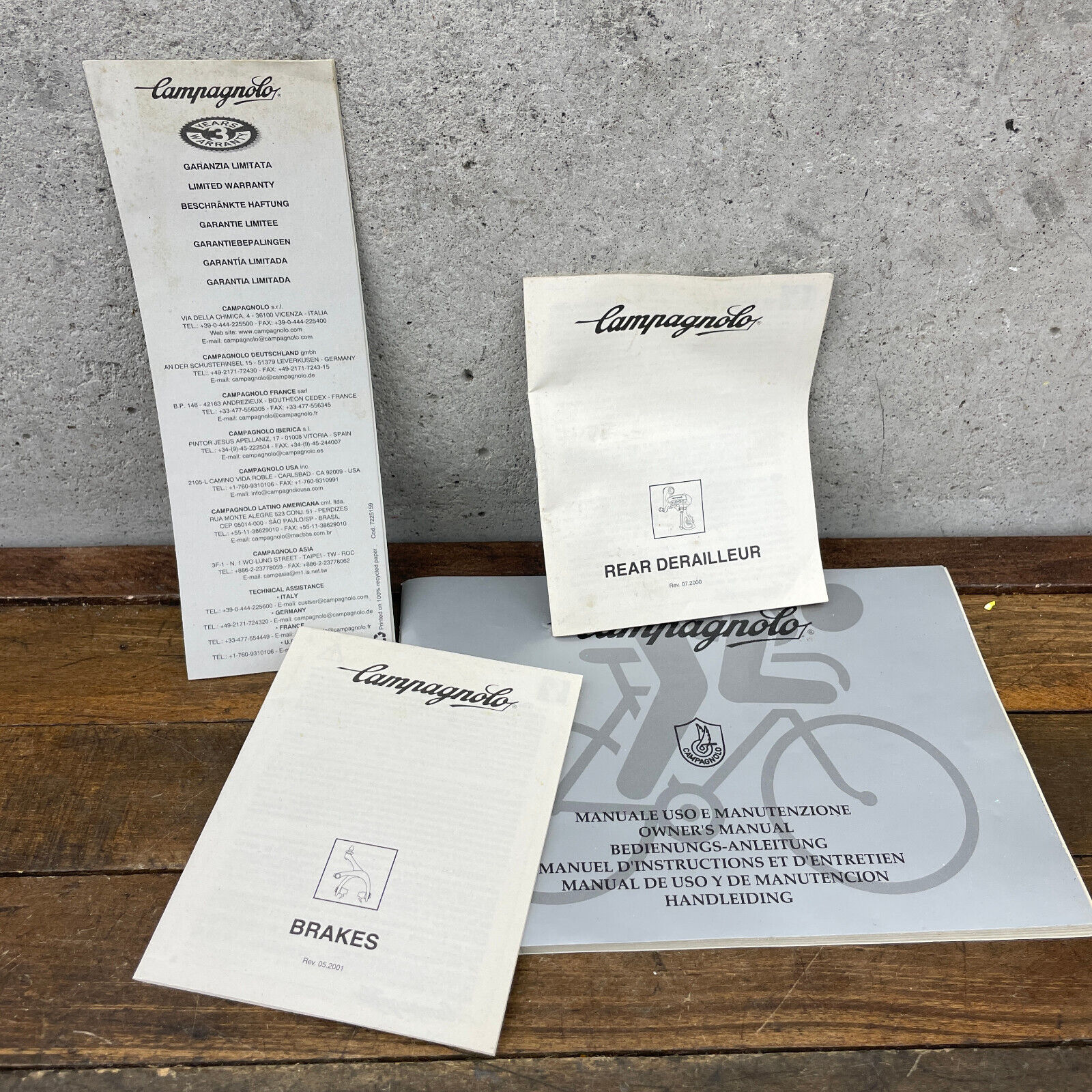 Campagnolo Service Manual Owners Bicycle Parts Manuals 1999 2000
