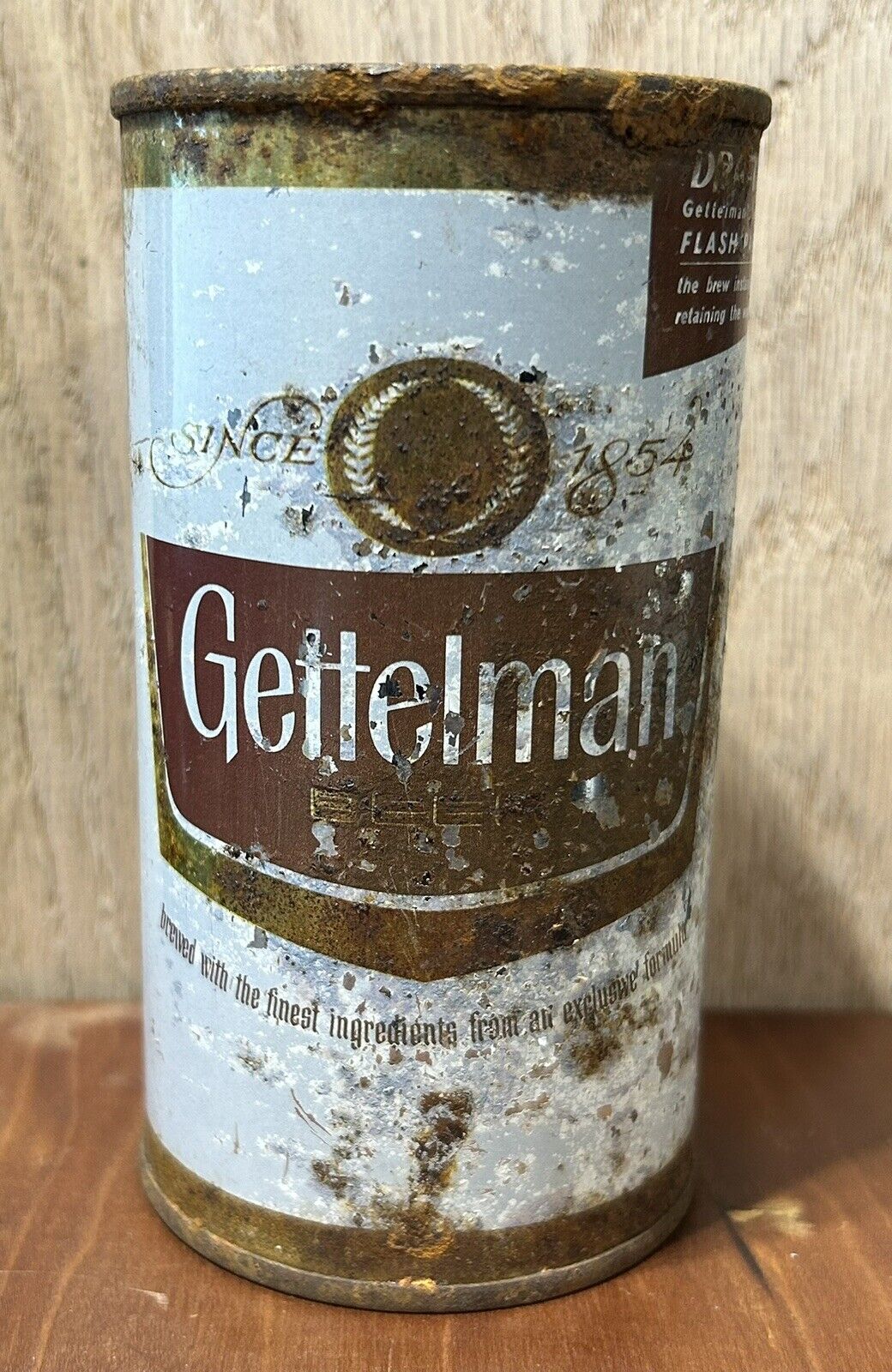 Vintage Gettleman Flat Top Beer Can - Draft Fresh - Miller Brewing Co. 12 oz.