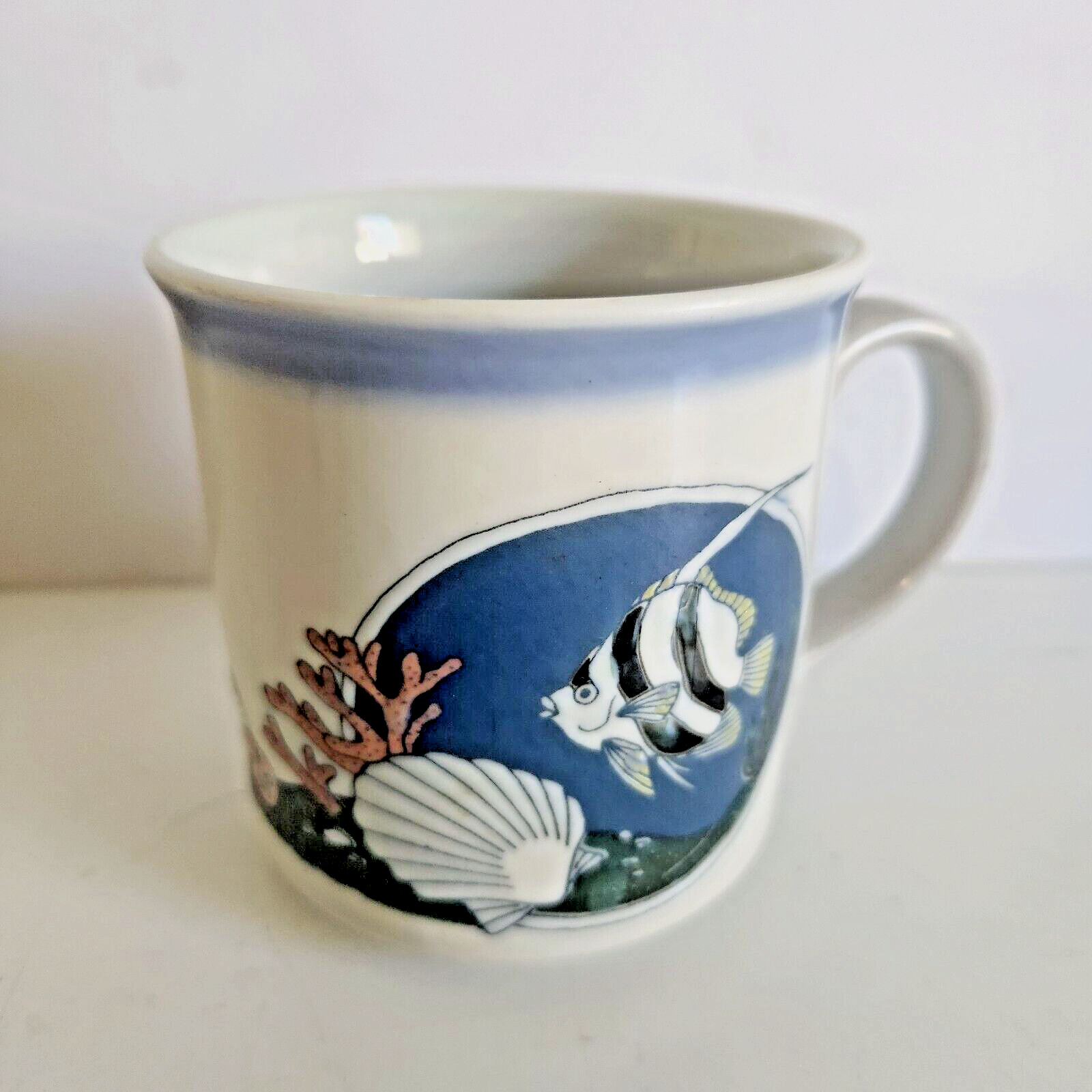 Vintage Moorish Idol Coffee Mug Fish Tank Aquarium Patterns 12 Oz
