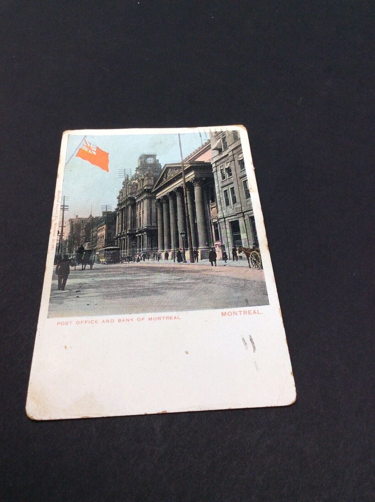 Post Office and Bank of Montreal Postcard Old Vintage Card (Litho) 1906