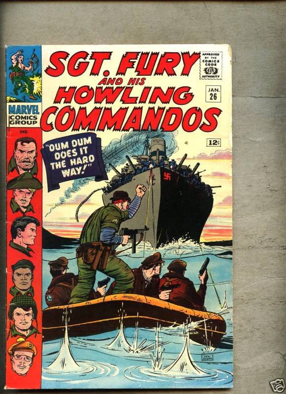 Sgt. Fury  #26-1966  fn/vg  Dick Ayers / Sea Shark