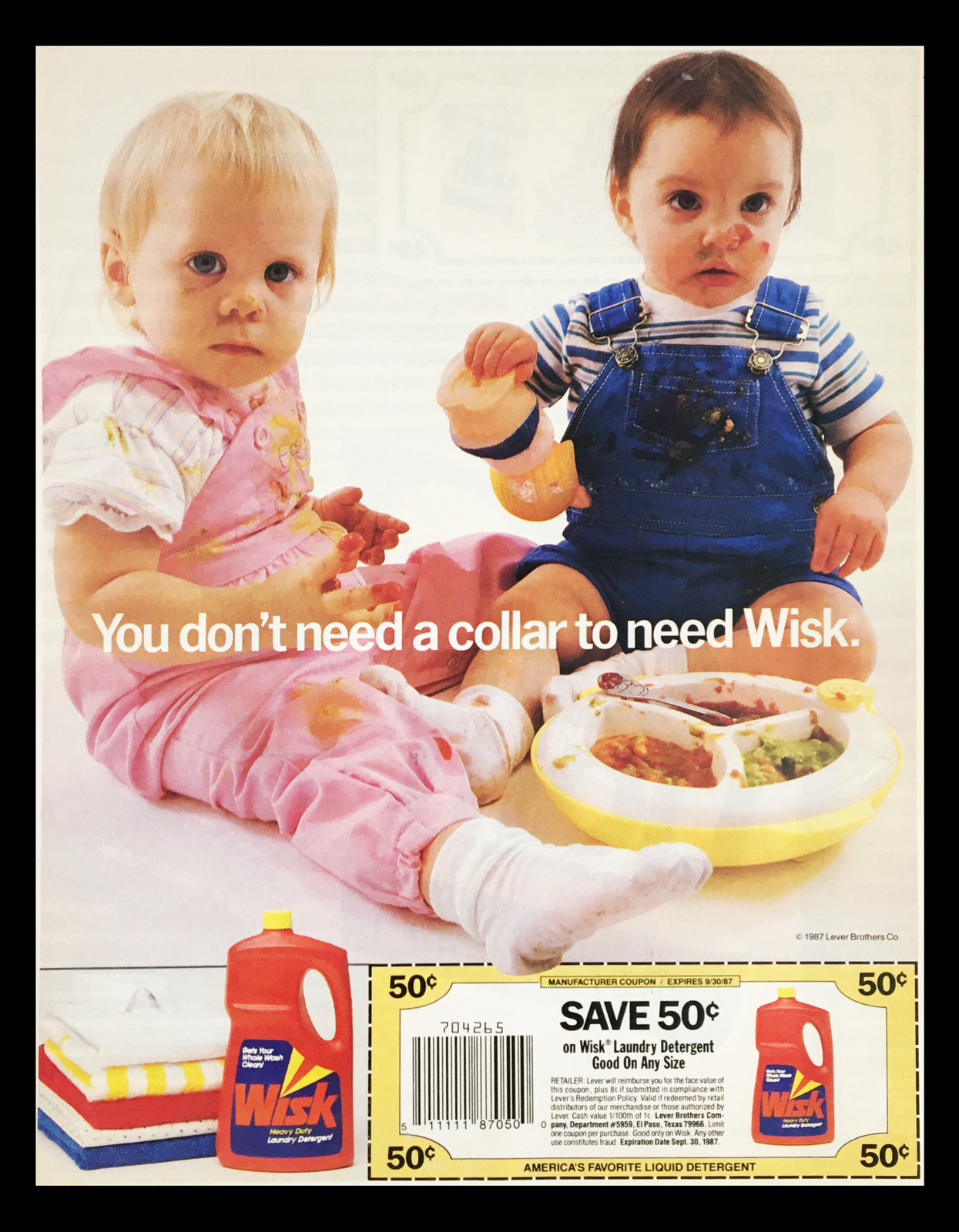 1987 Wisk Laundry Liquid Detergent Circular Coupon Advertisement