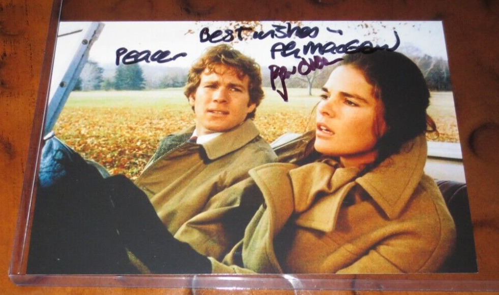 Ryan O'Neal Ali MacGraw dual signed autographed photo Love Story 1970