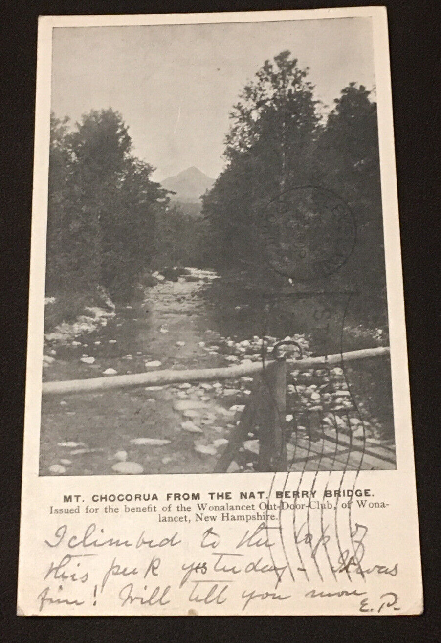 Rare c1900 Mt Chocorua from Berry Bridge Postcard