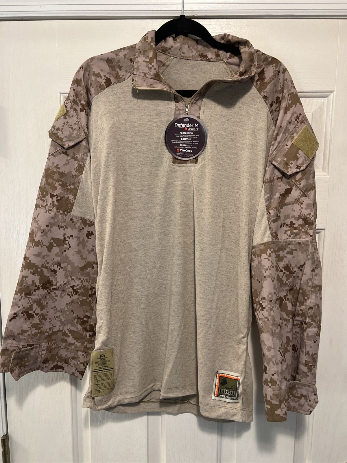 USMC Desert Marpat Camo Combat Frog Shirt FR Defender M Medium Regular NOS w Tag