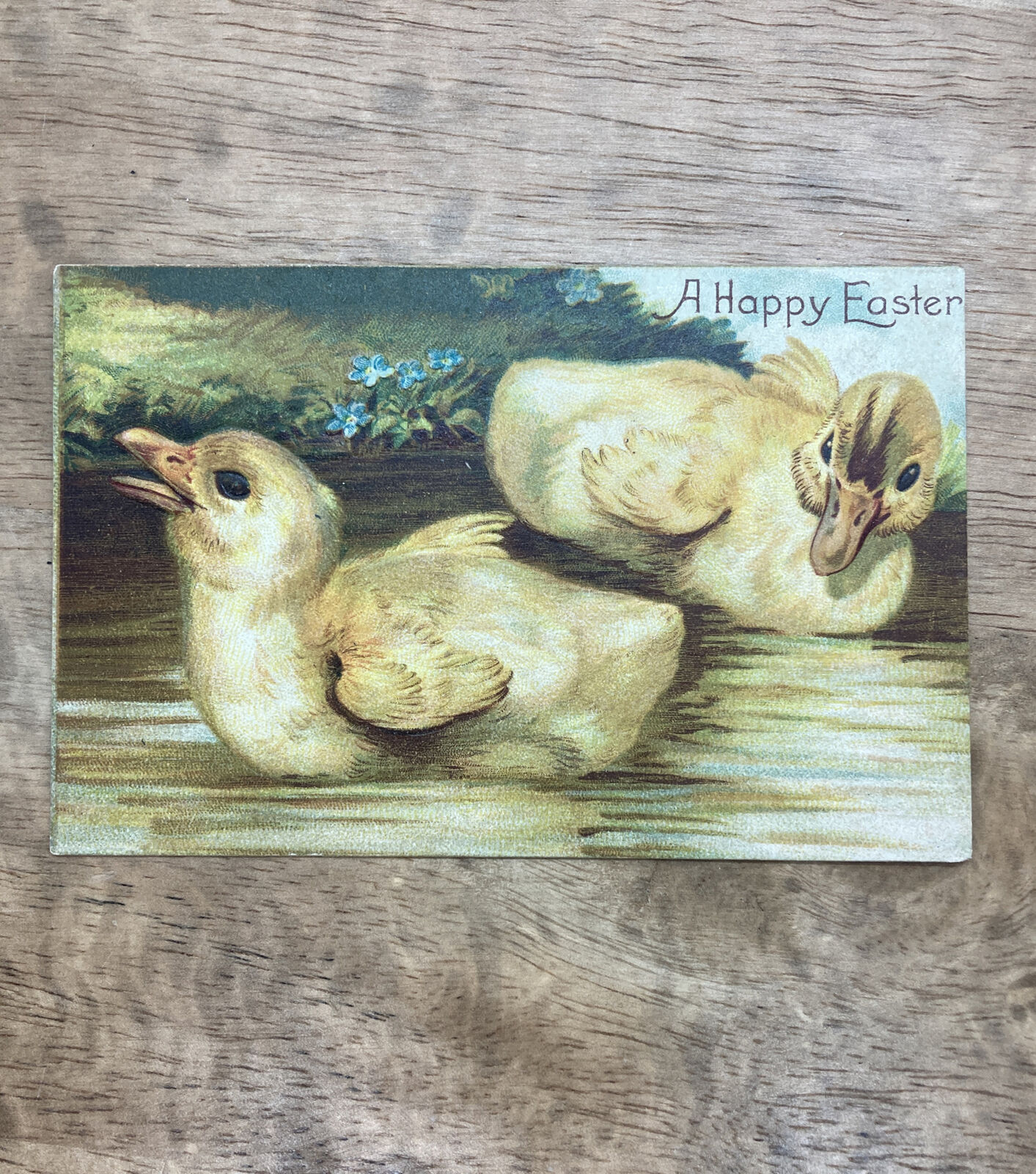 A Happy Easter Card Antique Spring Baby Chicks Egg Eastertide