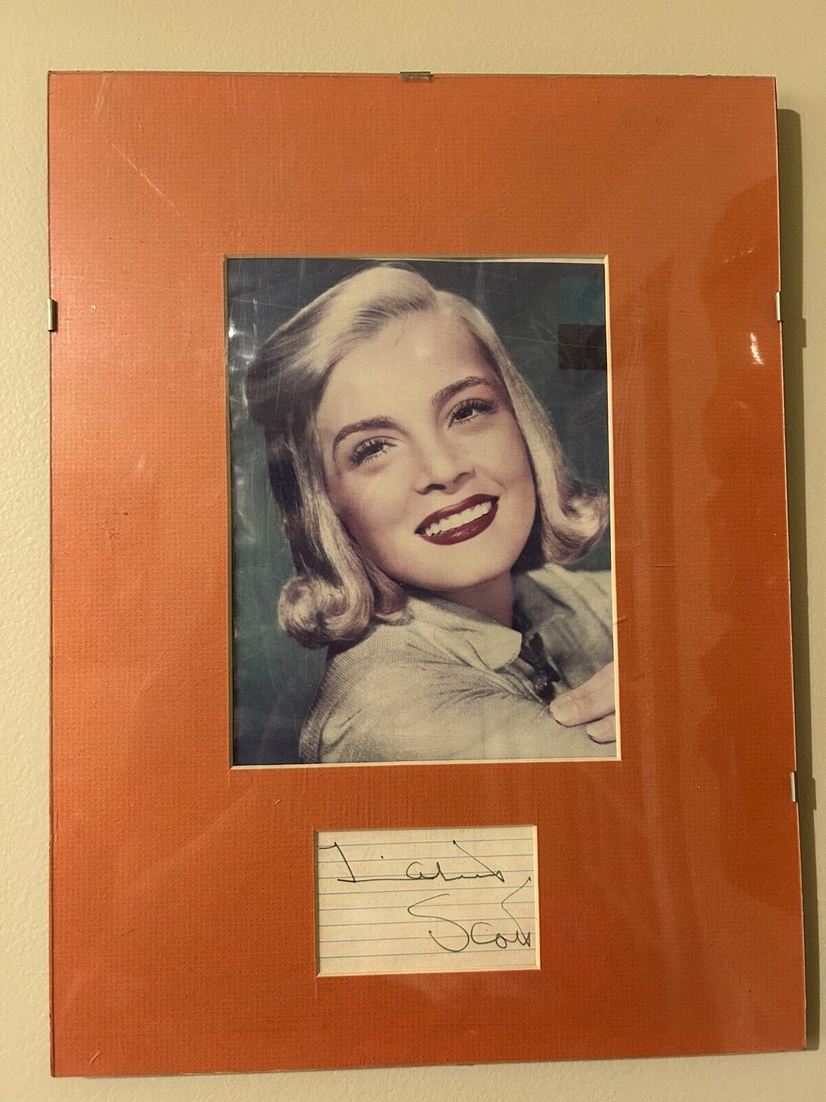 Vintage 1940’s LIZABETH SCOTT Framed Photo w/Signature - Actress, Singer & Model