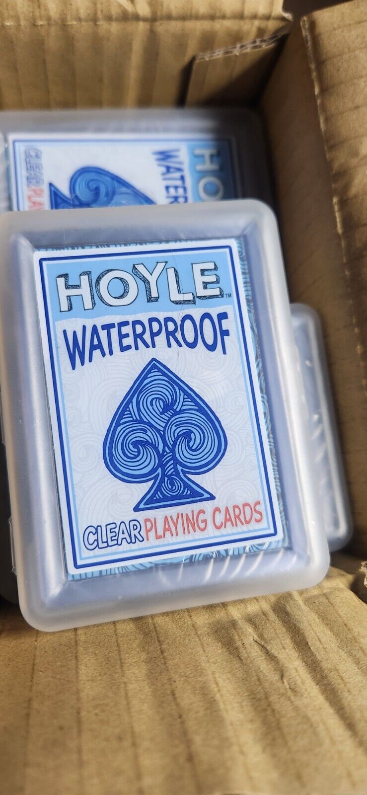 Hoyle Waterproof Clear Playing Cards New with Case - Flexible Washable