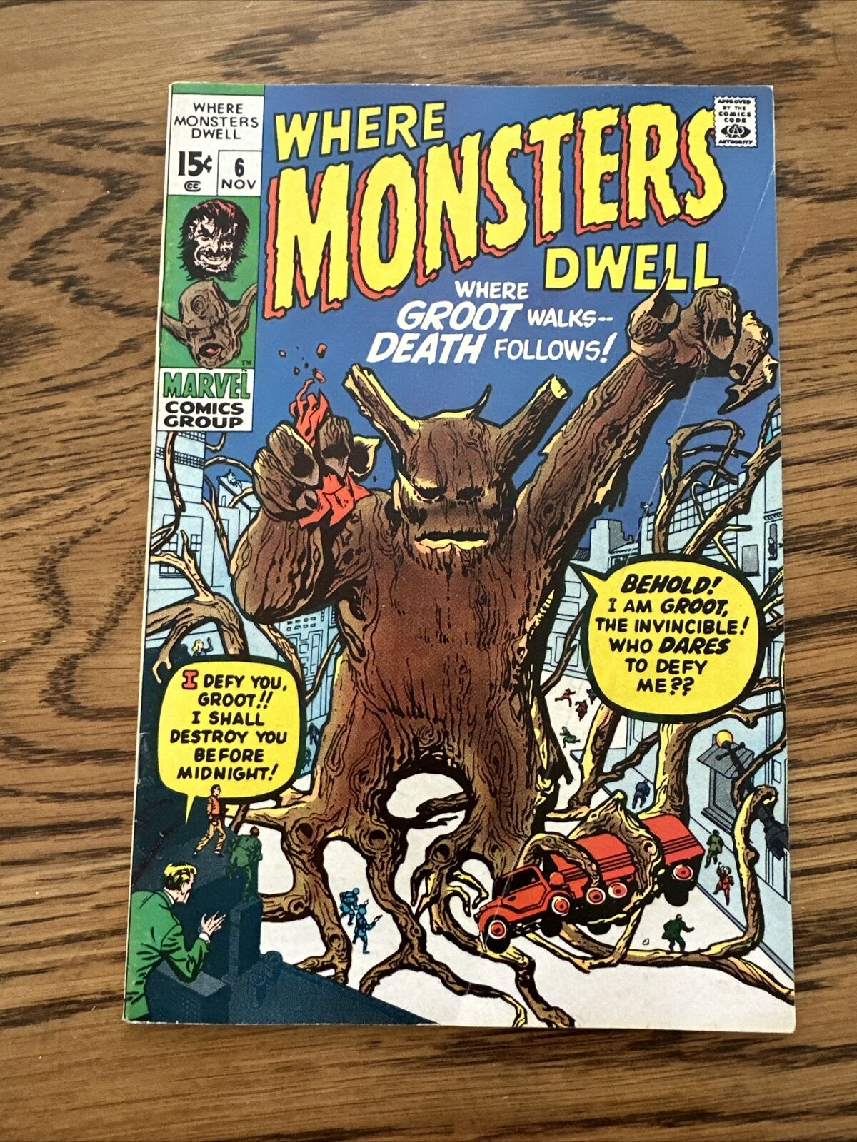 Where Monsters Dwell #6 (Marvel 1970) Reprints 1st Appearance Of Groot FN
