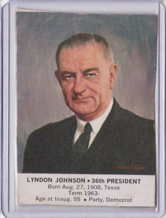 1964 General Mills U.S. Presidential Portrait Card LYNDON JOHNSON