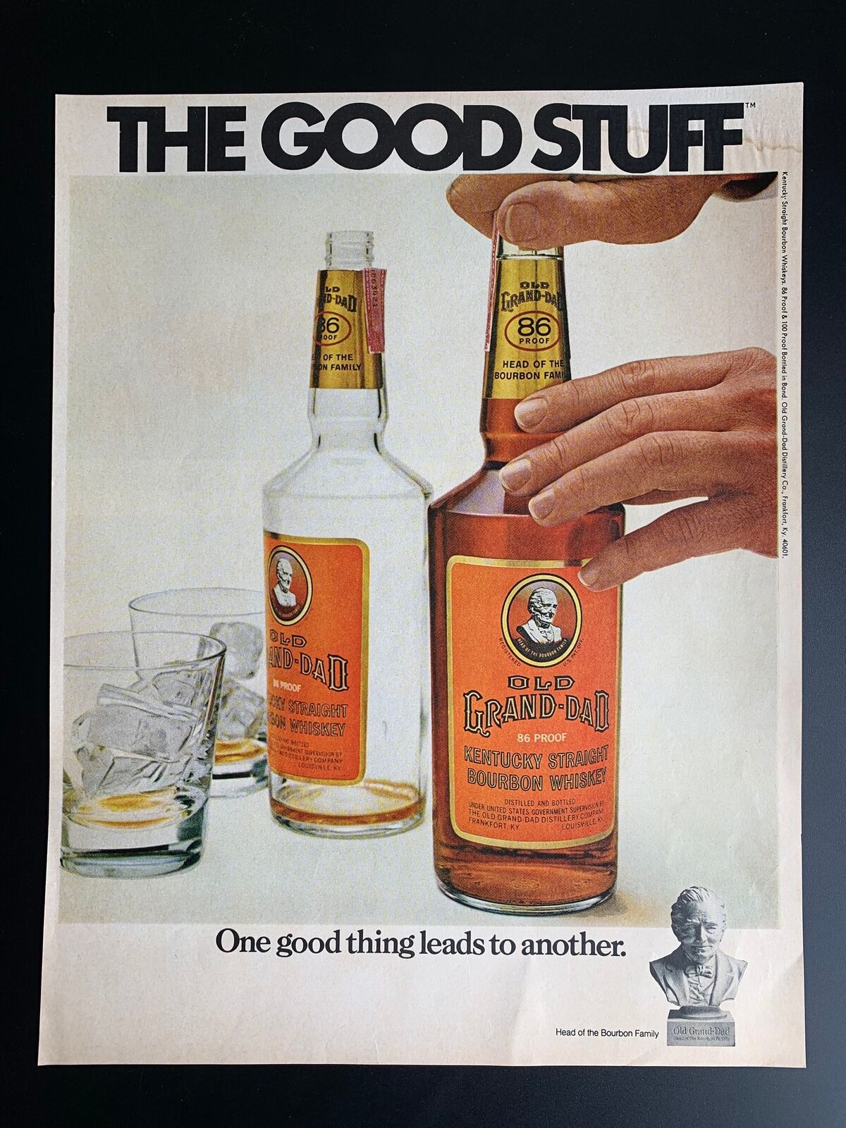 Vintage 1960s Old-Grand Whiskey Print Ad