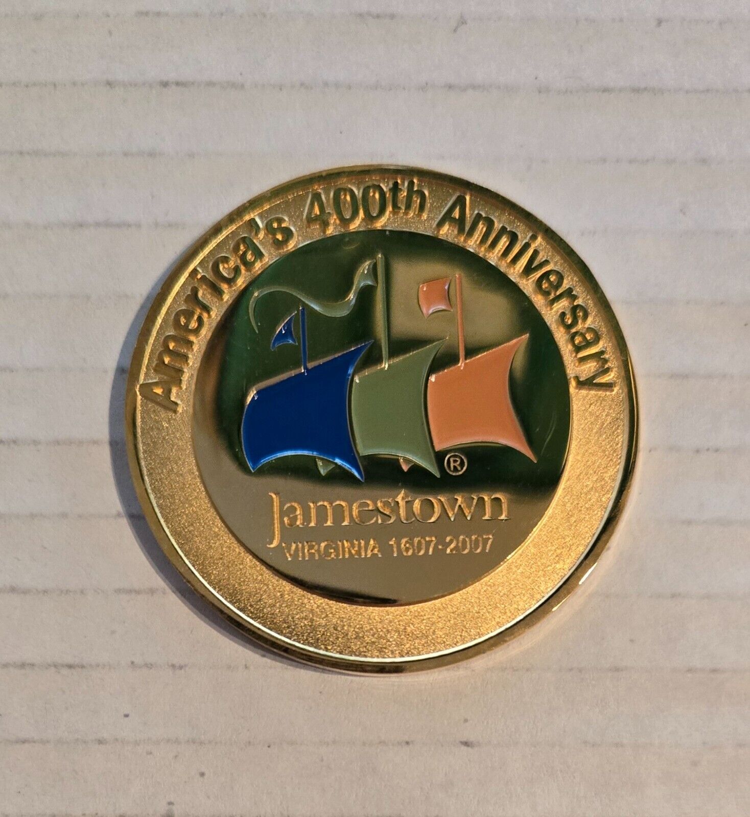 Jamestown Virginia 400th Anniversary 1607-2007 Challenge Coin