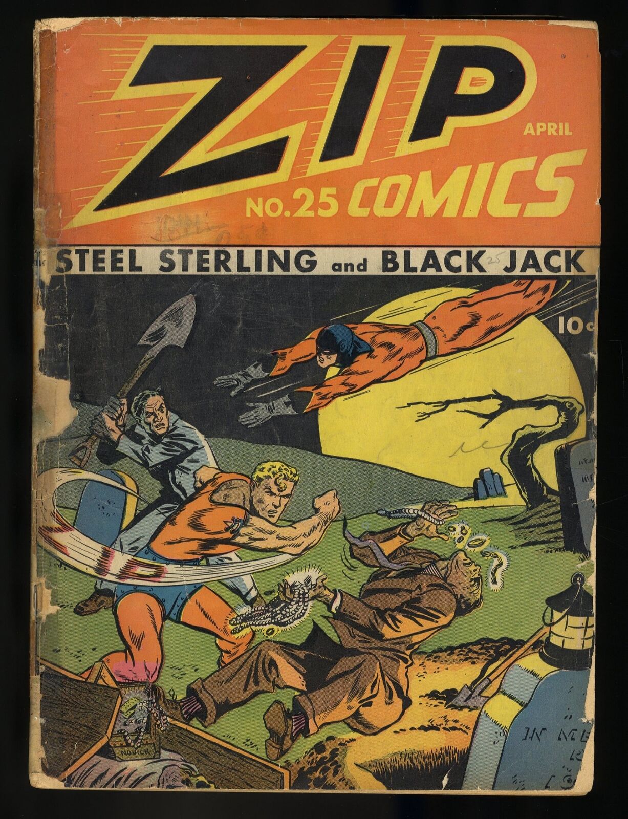Zip Comics #25 Fair 1.0 Steel Sterling and Black Jack Appearances Archie 1942
