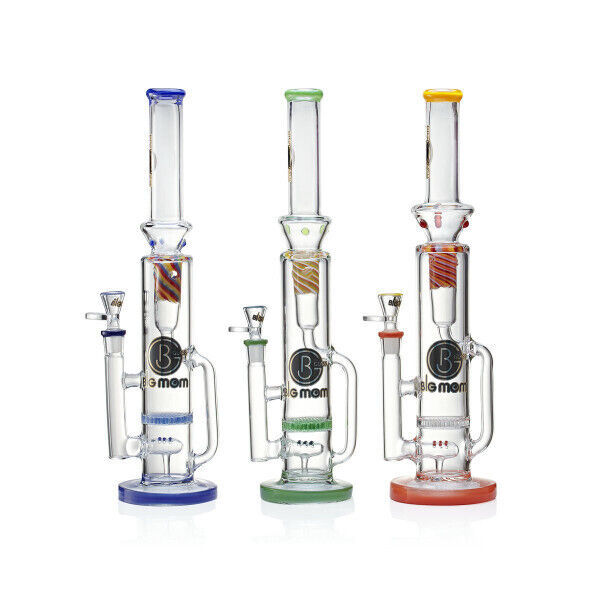 Straight Tube Recycling Water Pipe - BIGMOM Collection - By Lookah Glass