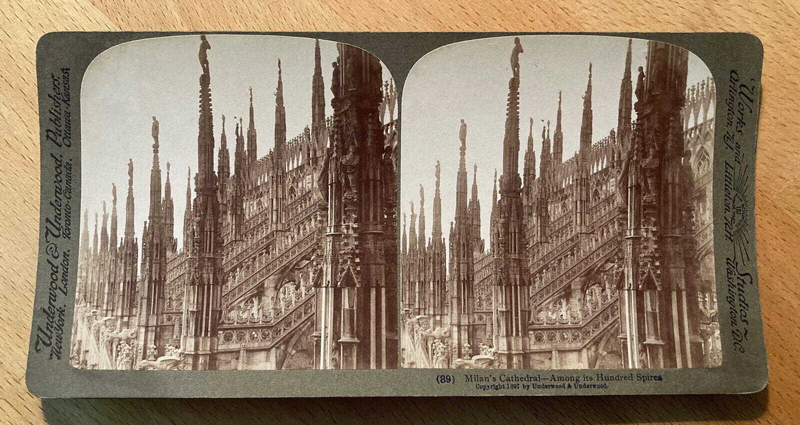 Milan's Cathedral, Among its Hundred Spires – 1897 – Stereoview Slide Underwood