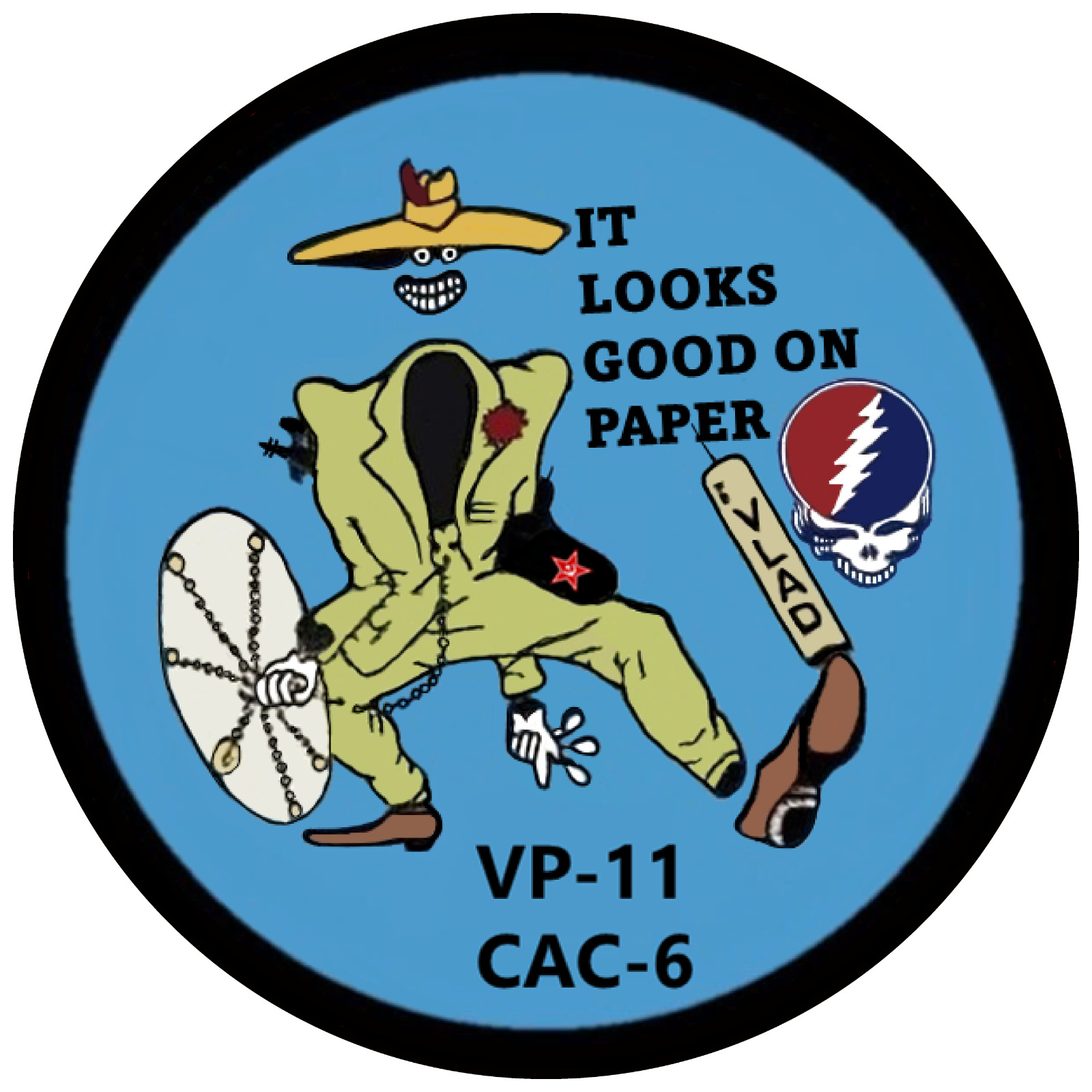 VP-11 CAC-6 PROUD PEGASUS P-3 ORION PATRON PATROL SQUADRON STICKER GRATEFUL DEAD