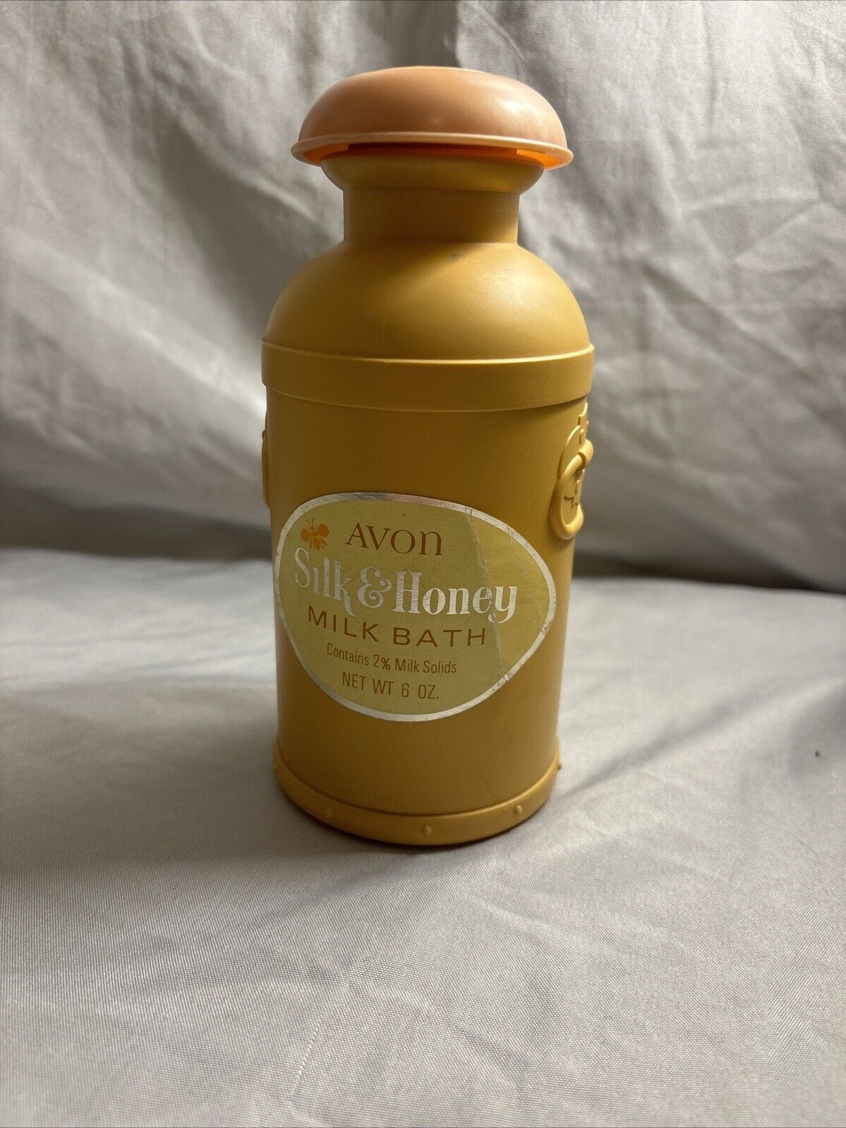 Vintage Avon Plastic Bottle Silk & Honey Milk Bath Empty