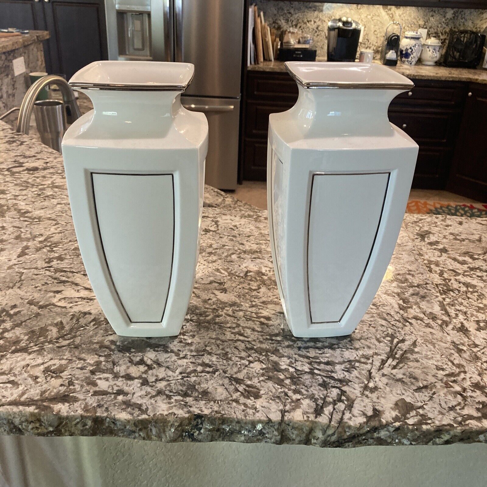 Lenox Greek Solitaire White Vases 10 3/4\
