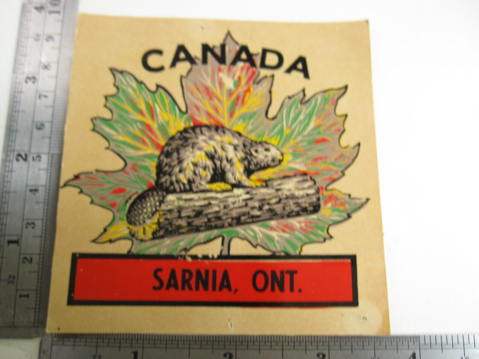 Vintage Sarnia, Ontario Canada Beaver Travel Related Window Transfer #2 BIS