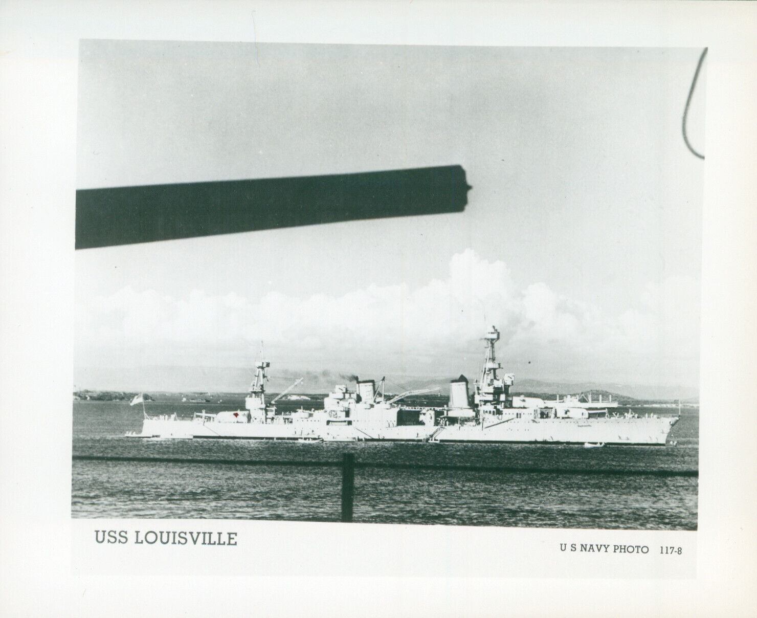 1940s WWII USS Louisville, Navy Cruiser ship by Official Photo Co
