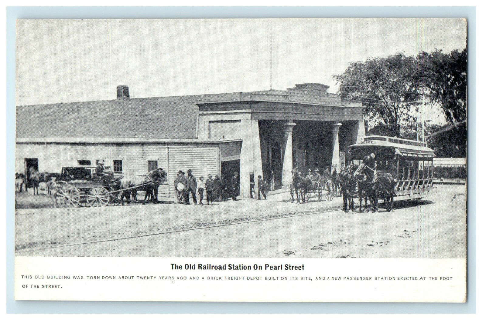c1910s New Bedford Massachusetts Old Railroad Station on Pearl Street Postcard