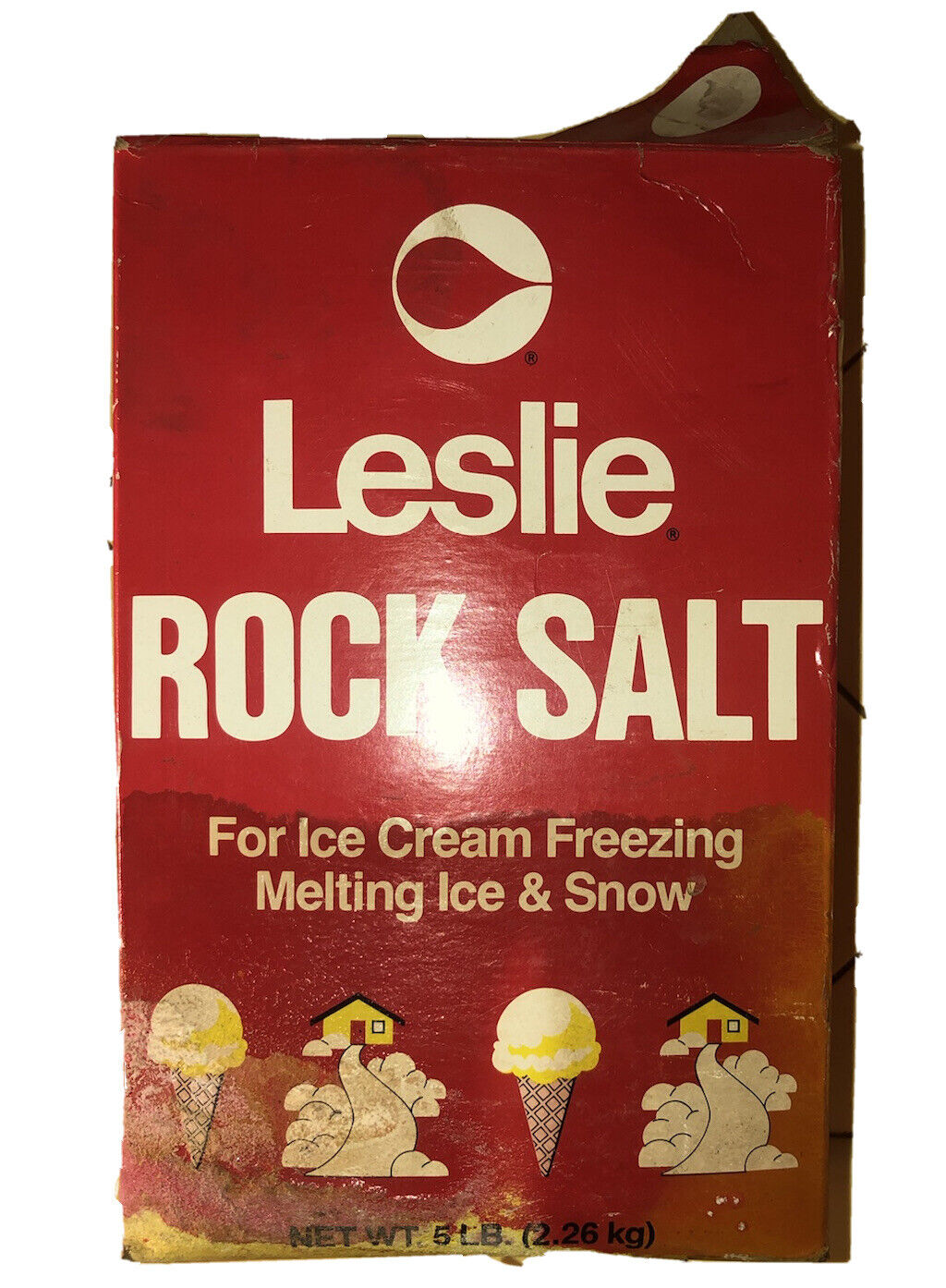 Leslie Rock Salt Ice Cream Freezing/Melting Snow Box (lots inside) 1960’s-70s 